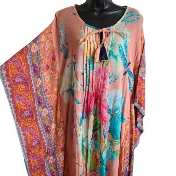 Aratta Silent Journey Dresses & Skirts - Aratta Silent Journey Dragonfly Kimono Caftan Dress Size M NWT